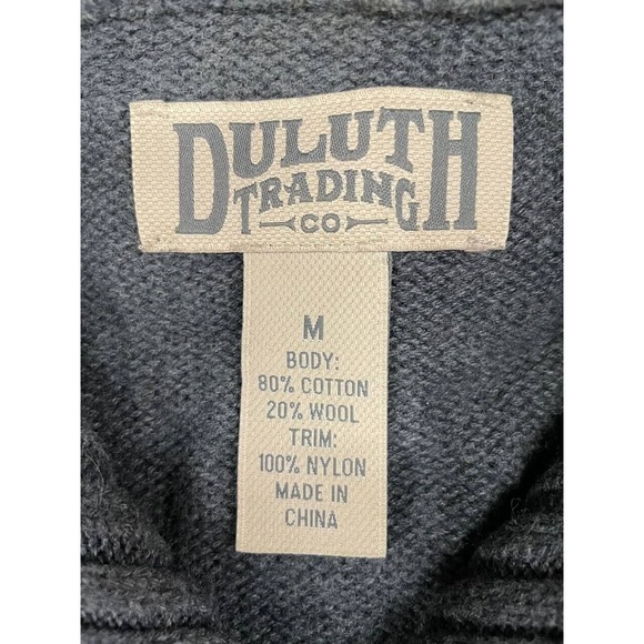 Duluth Brigadier Mock Neck Sweater Mens Medium Fisherman Chunky Wool Blend - Picture 5 of 10